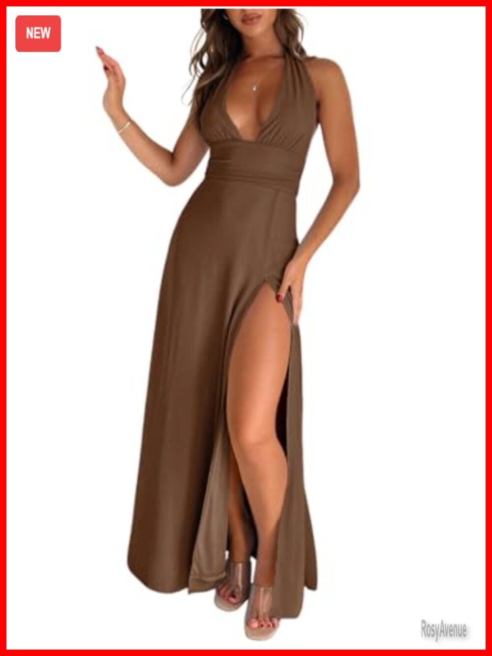 Halter Neck Maxi Dress Sleeveless Backless Long Dress
